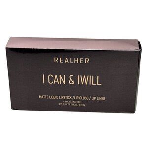 REALHER I Can & I Will Lip Set – Matte Liquid Lipstick Lip Gloss  Lip Liner Kit